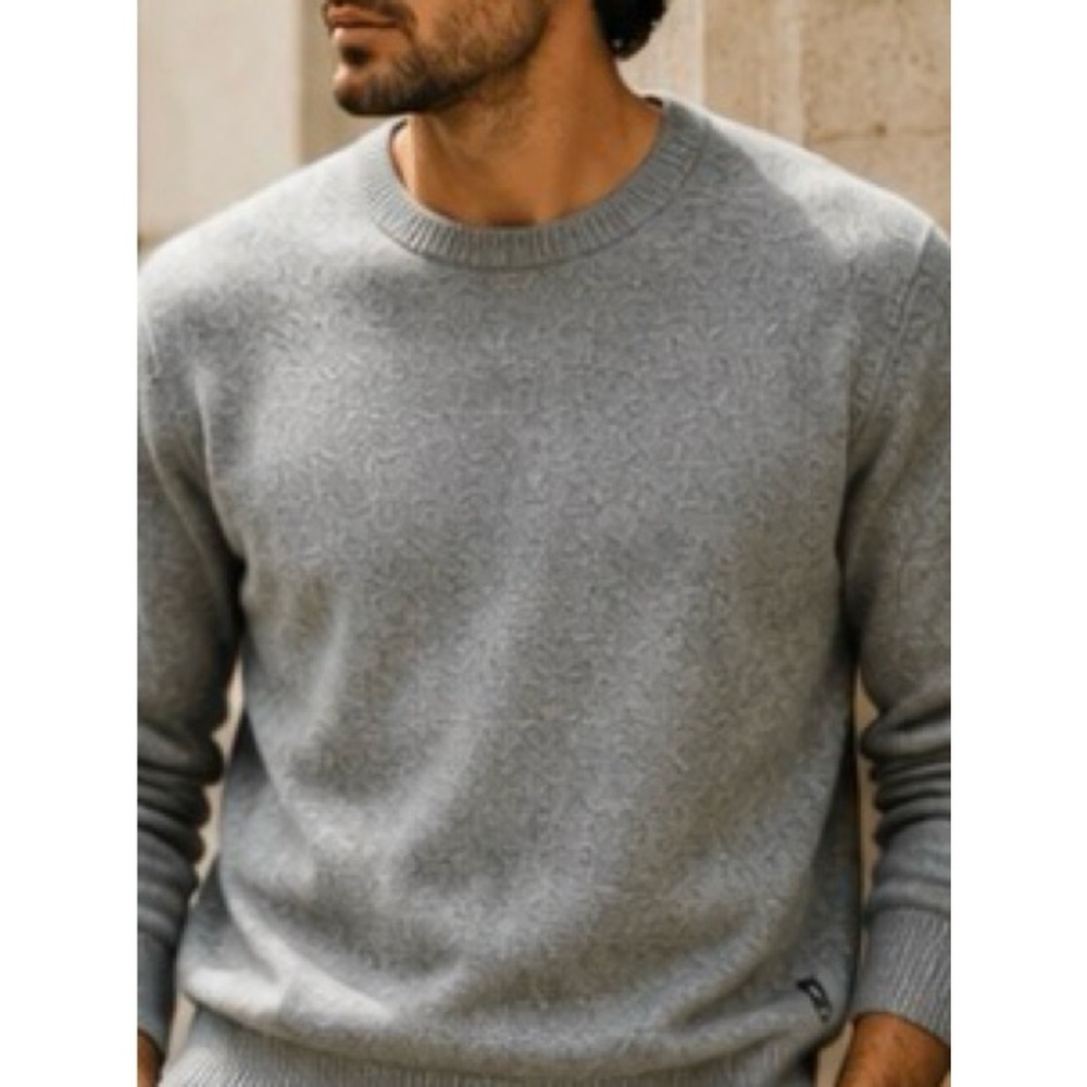 BOSS Hugo Boss Extra Fine Lambswool Gray Crewneck Sweater XL Men's Regular Fit